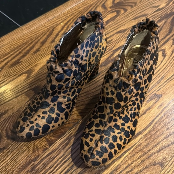 Sam Edelman Simone Ankle Boots Leopard Cheetah Print Leather Upper Women's 9 - Picture 1 of 6
